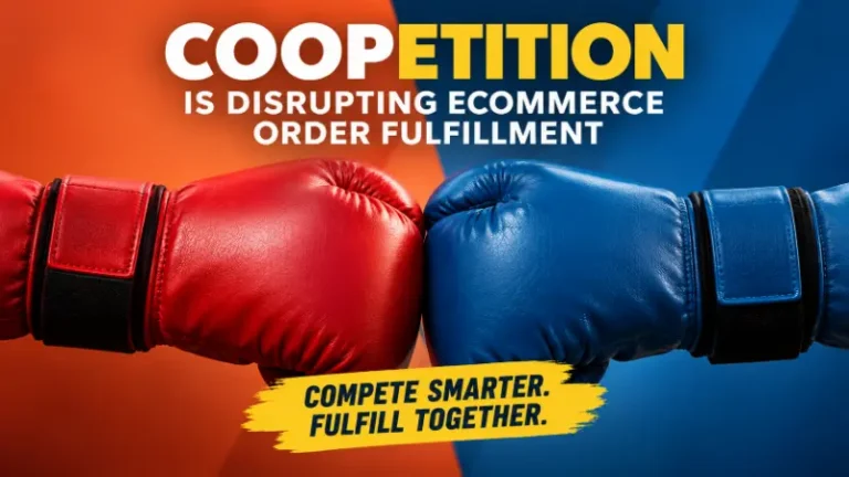 Competing ecommerce businesses collaborating through strategic coopetition to reduce fulfillment costs and improve delivery performance.