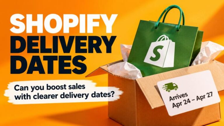 Shopify estimated delivery date displayed for an ecommerce order to help shoppers understand when their purchase will arrive.