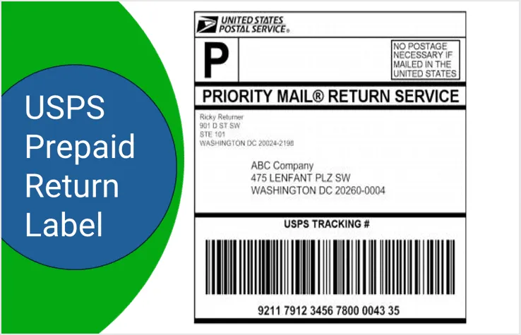 Example Prepaid Return Label