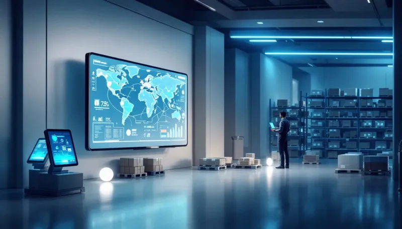 An overview of warehouse management systems in action, showcasing efficient warehouse operations.