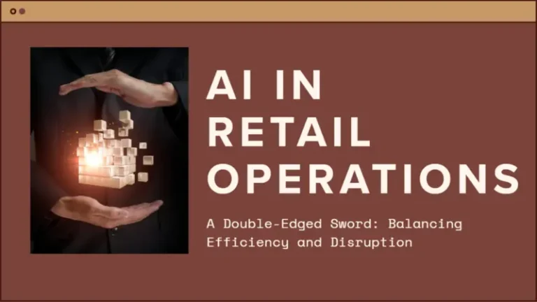 Hands surrounding glowing cubes symbolizing AI in retail: efficiency vs. disruption