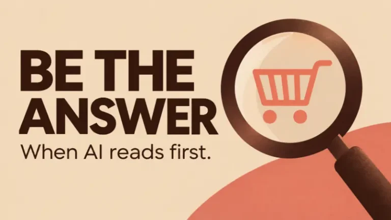 AI search optimization for ecommerce showing AEO and GEO changing how brands structure content for AI-generated search answers.