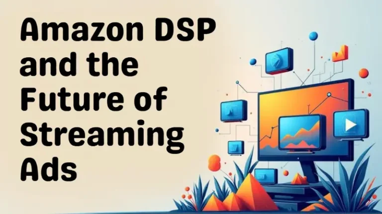 Illustration of digital screens with graphs, symbolizing Amazon DSP streaming TV ads and programmatic advertising growth.