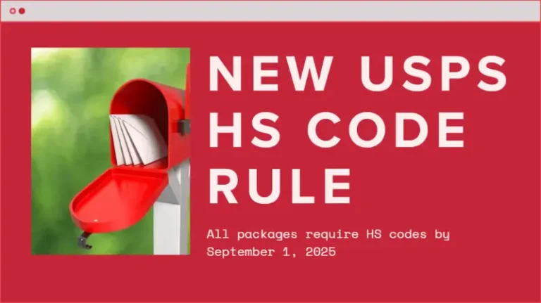 Open red mailbox with mail inside, representing USPS HS code regulation for all global packages starting September 2025.