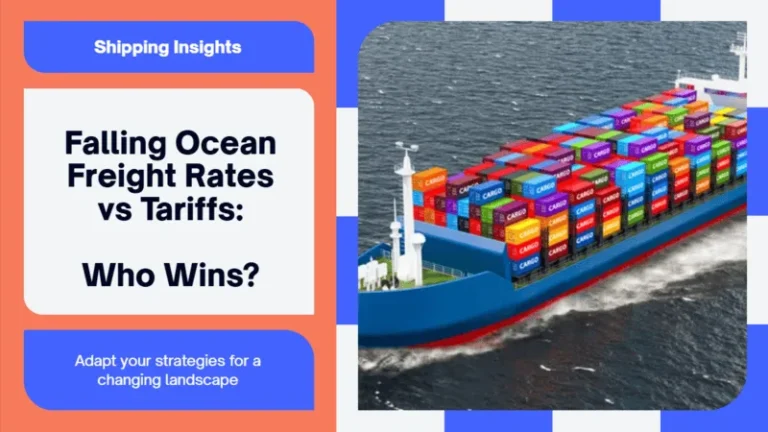 Cargo vessel carrying multicolored shipping containers, representing 2025 freight rate trends versus tariff pressures.