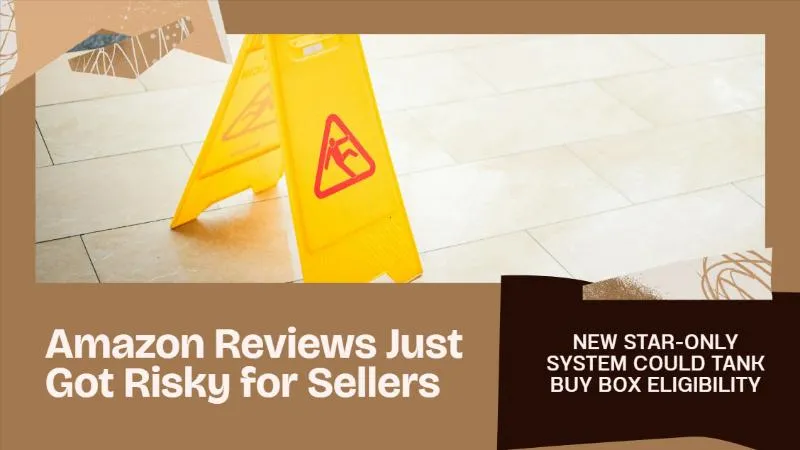 Caution sign symbolizing risk for Amazon sellers as new star-only feedback system launches in 2025.