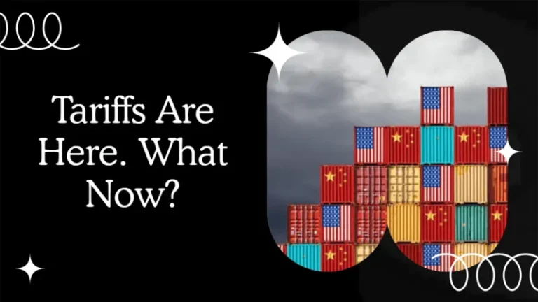 Cargo containers featuring American and Chinese flags under cloudy skies, representing U.S.–China tariff challenges.