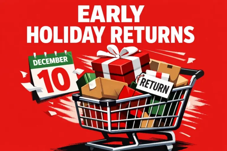 Holiday cart full of customer returns during peak season