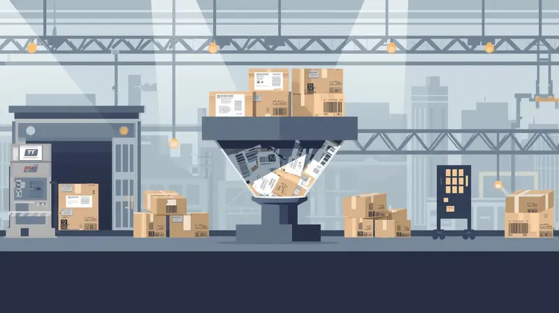 A flowchart illistrative representation if reverse logistics process for ecommerce returns, showing packaging moving from the customer back to the retailer.