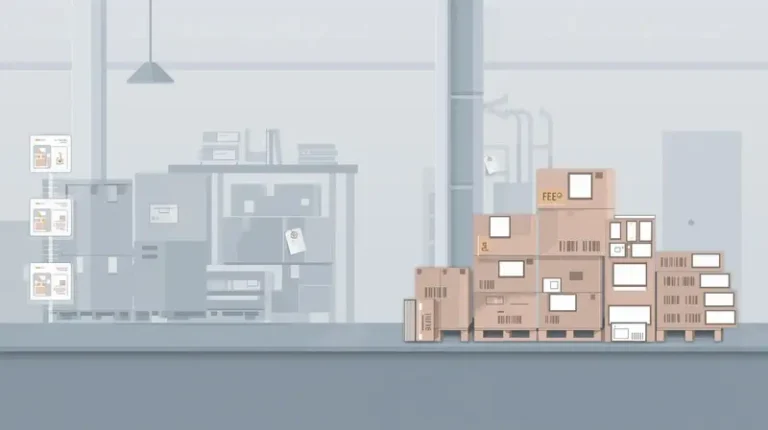 Ecommerce shipping boxes and carrier labels illustrating how shipping surcharges are applied during parcel delivery