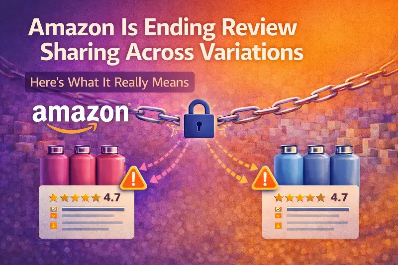 Amazon product detail page showing separate star ratings and review counts for different product variations.