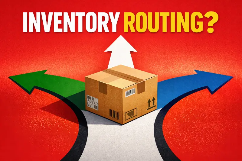 Illustration representing inventory routing in ecommerce.