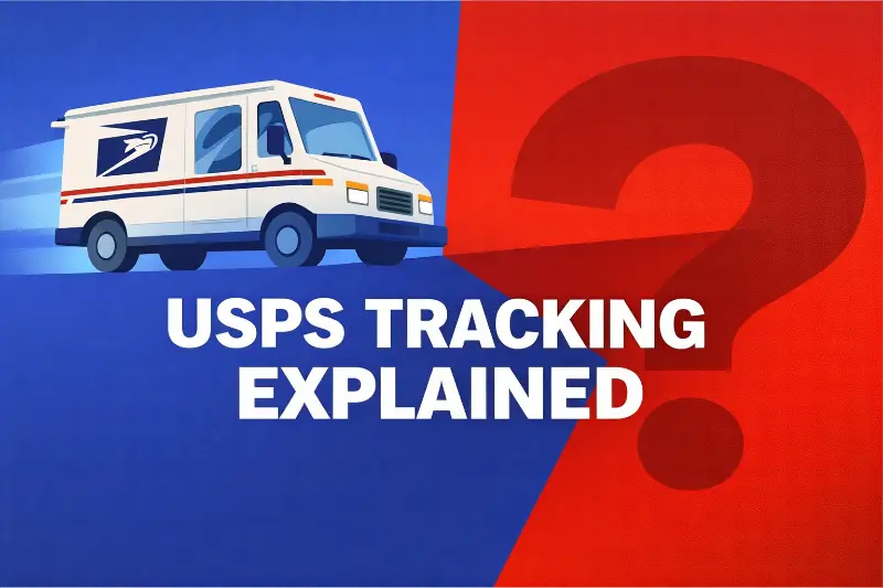 USPS tracking scan points from acceptance through delivery with status messages and seller response framework