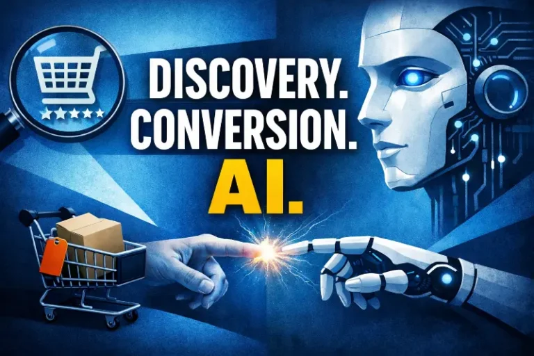Discovery Conversion AI - visualizing the three layers of modern ecommerce optimization including AI product discovery and human conversion