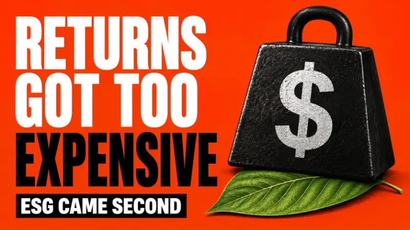 Heavy dollar weight pressing down on a green leaf, showing economics as the primary force behind returns management reform
