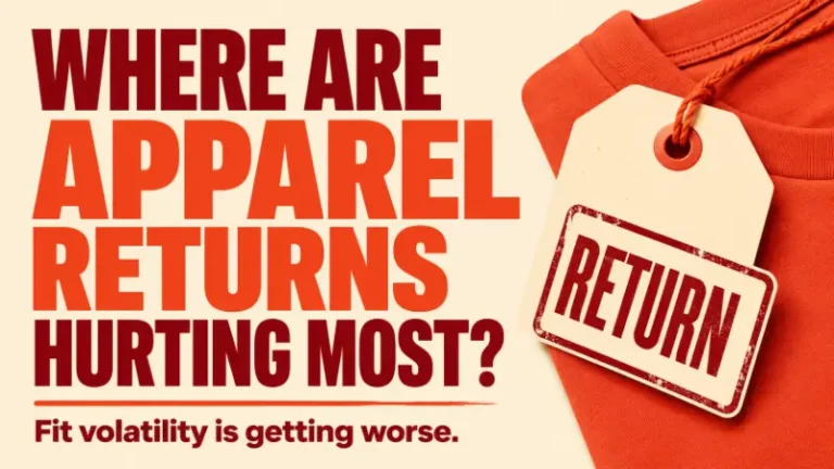 Featured image showing apparel returns and a return tag, highlighting how fit volatility is making apparel returns more costly for ecommerce brands.